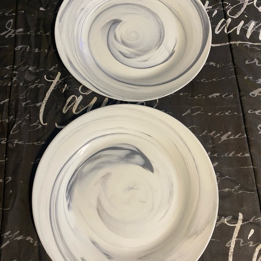 Lenox Marble Wave Elegant Swirl Dinner Plates - Set of 2